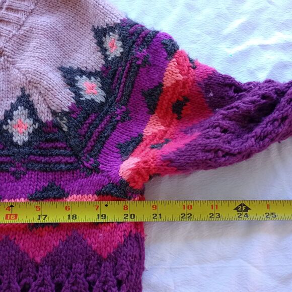 American Eagle Y2K LooseOpen Weave Sweater XL Wool Blend Nordic Faire Isle Look - Picture 7 of 9